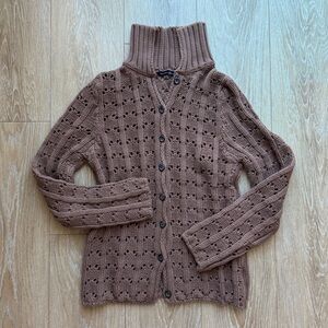 Brandy Melville Brown Knit Cardigan Sweater